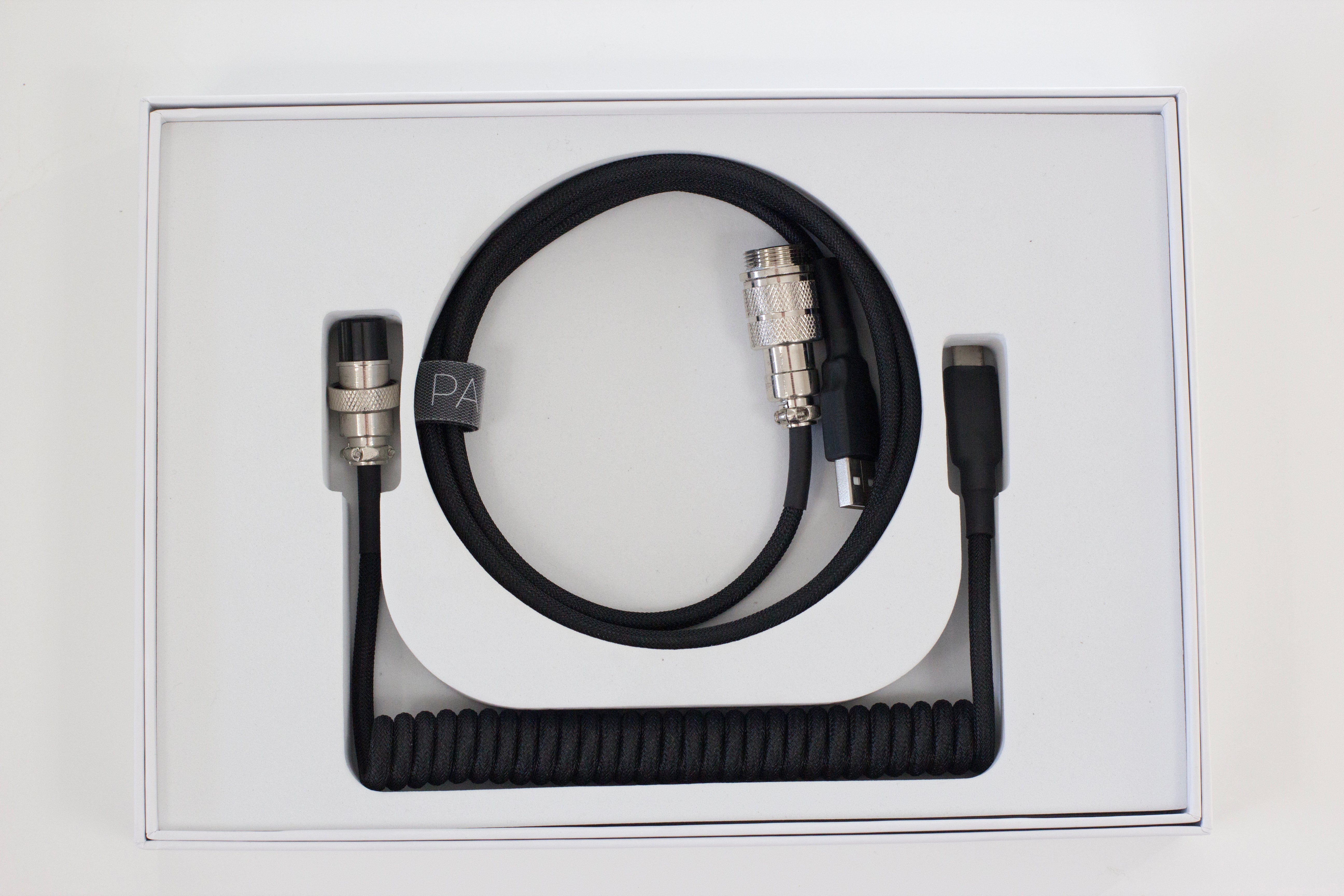 Black + Black - Coiled USB-C Aviator Keyboard Cable