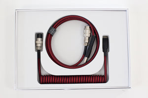 Red + Black - Coiled USB-C Aviator Keyboard Cable